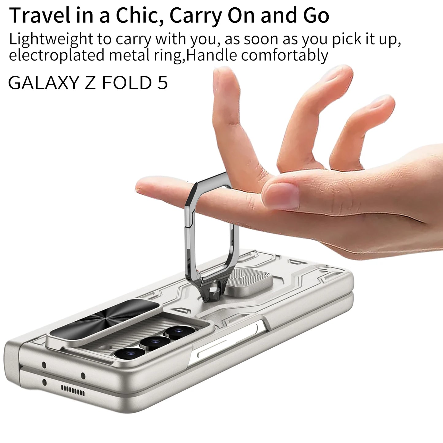 Full Protection Case with Pen Holder & Stand for Galaxy Z Fold 5