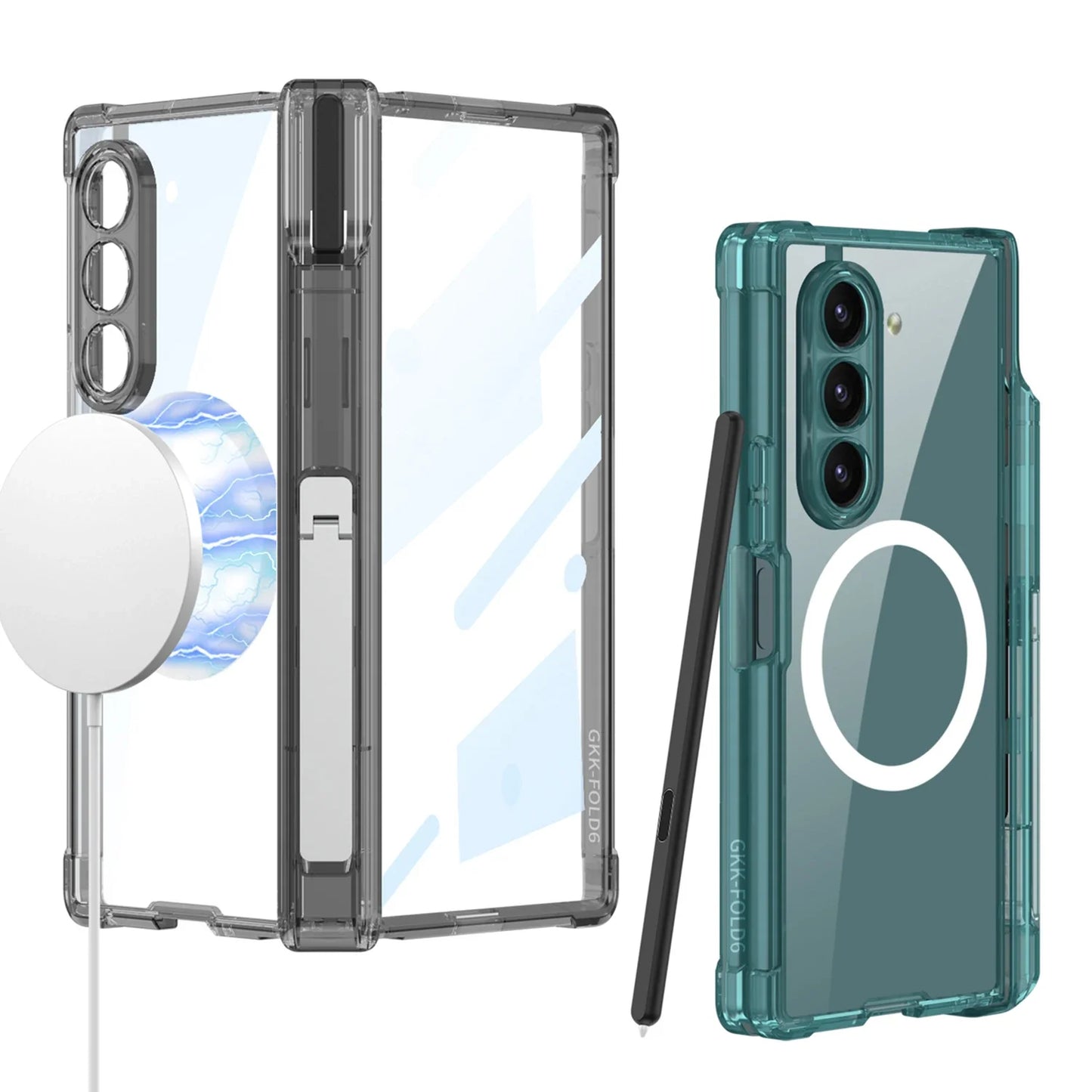 Transparent Shockproof Case with Bracket For Samsung Galaxy Z Fold 6