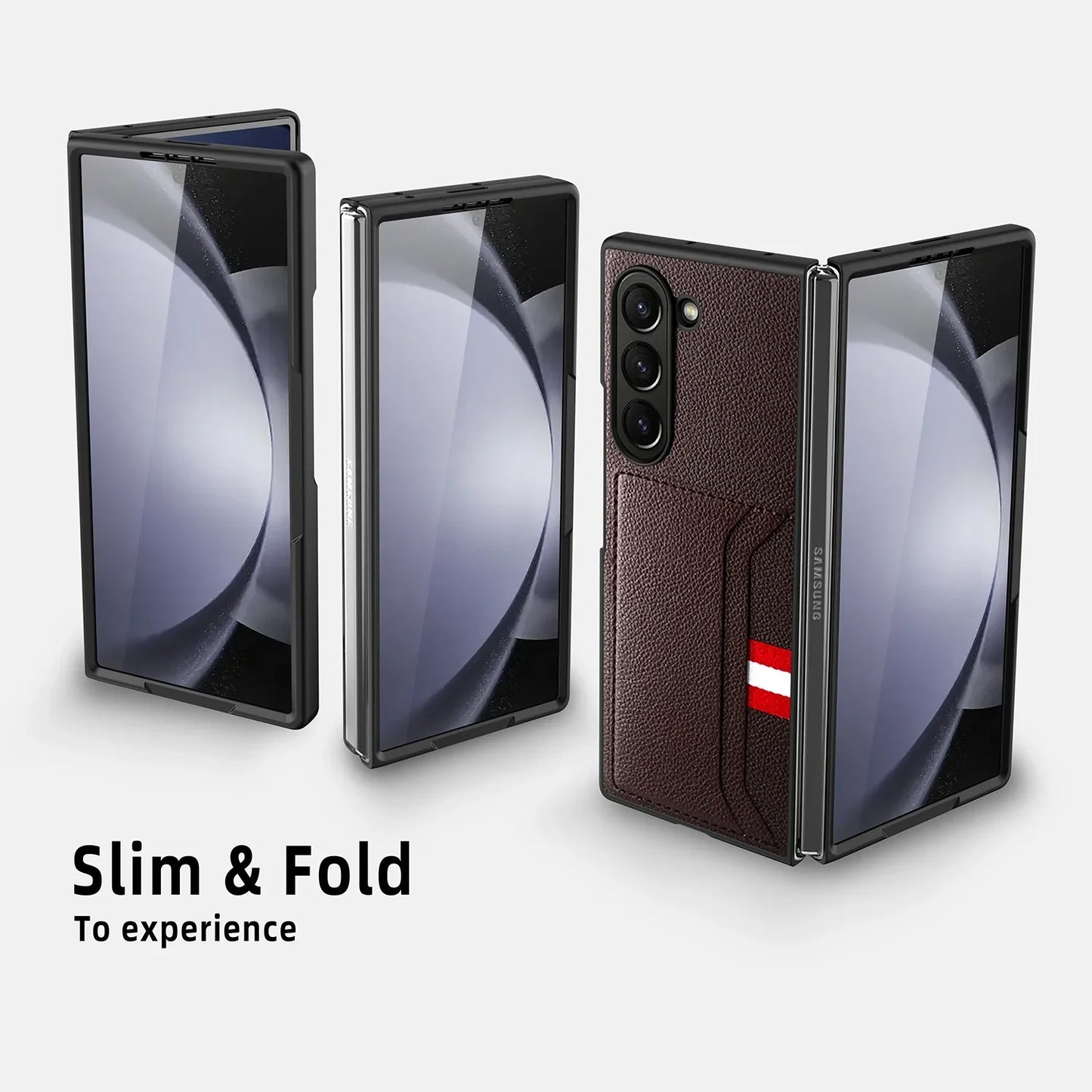 Leather Case with Card Holder for Samsung Galaxy Z Fold 6