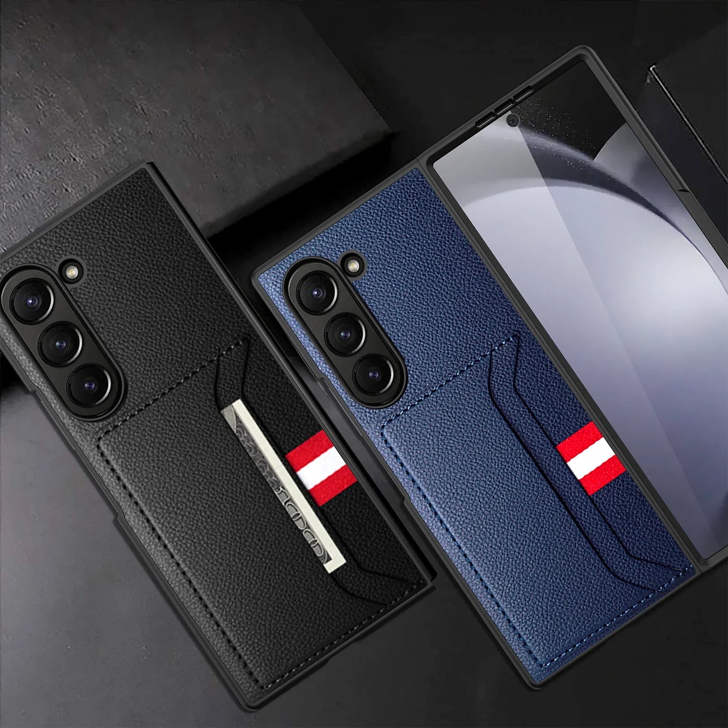 Leather Case with Card Holder for Samsung Galaxy Z Fold 6