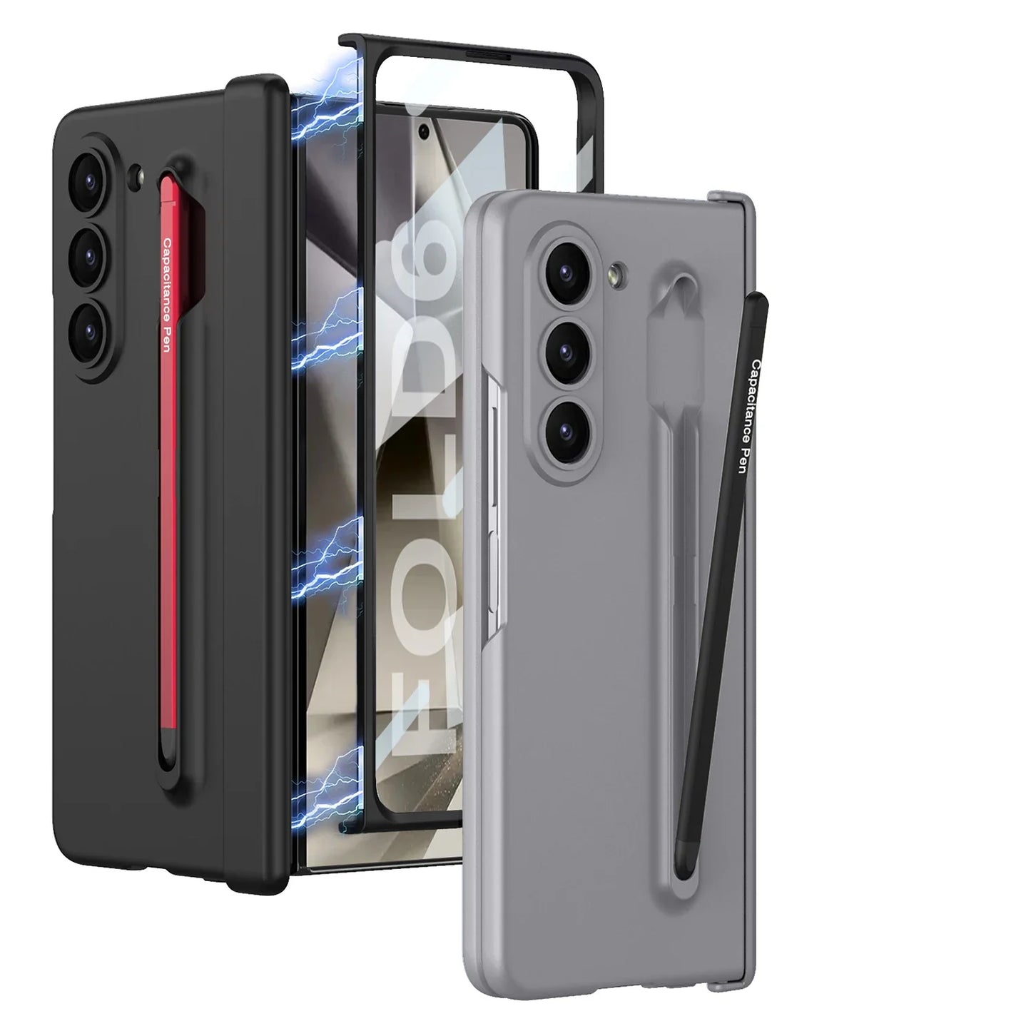 Shockproof Case with Magnetic Hinge Touch Pen & Screen Protetctor for Samsung Galaxy Z Fold 6