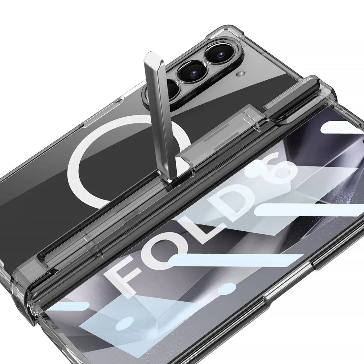 Transparent Shockproof Case with Bracket For Samsung Galaxy Z Fold 6