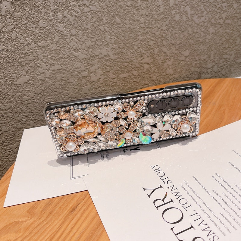 Fashion Diamond Flower Phone case For Samsung Galaxy Z Fold 4