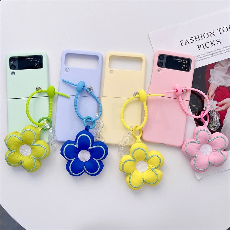 Cute Flower Pendant Case For Samsung Galaxy Z Flip 4 - Galaxy Z Flip 4 Case