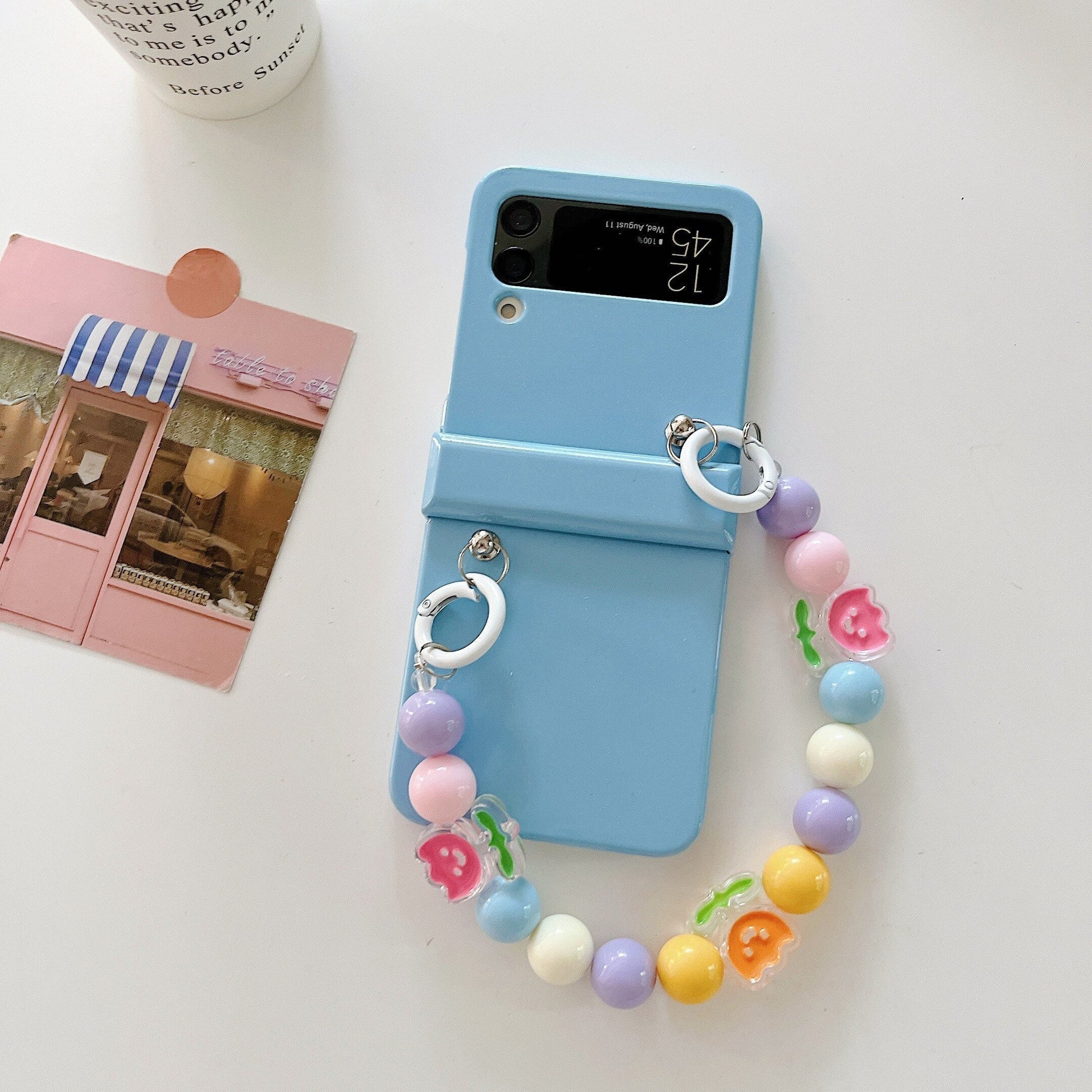 Cute Colorful Flowers Bracelet Phone Case For Samsung Galaxy Z Flip 4 - Galaxy Z Flip 4 Case