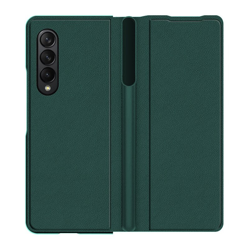 360 Full Protection Leather Flip Case For Samsung Galaxy Z Fold 4 (S Pen container)