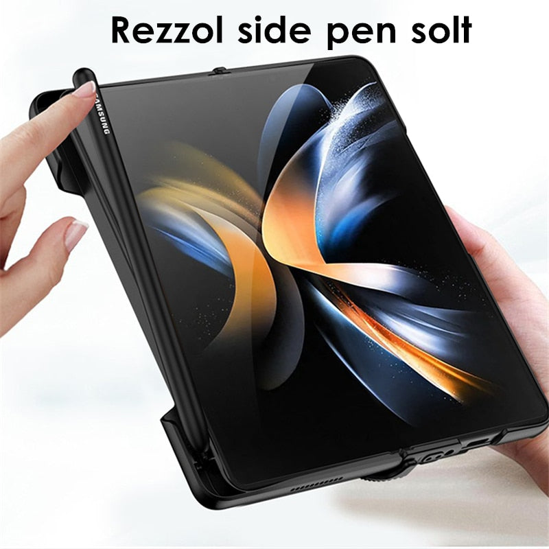 Magnetic Hinge Case WITH Side Pen Holder for Samsung Galaxy Z Fold 4