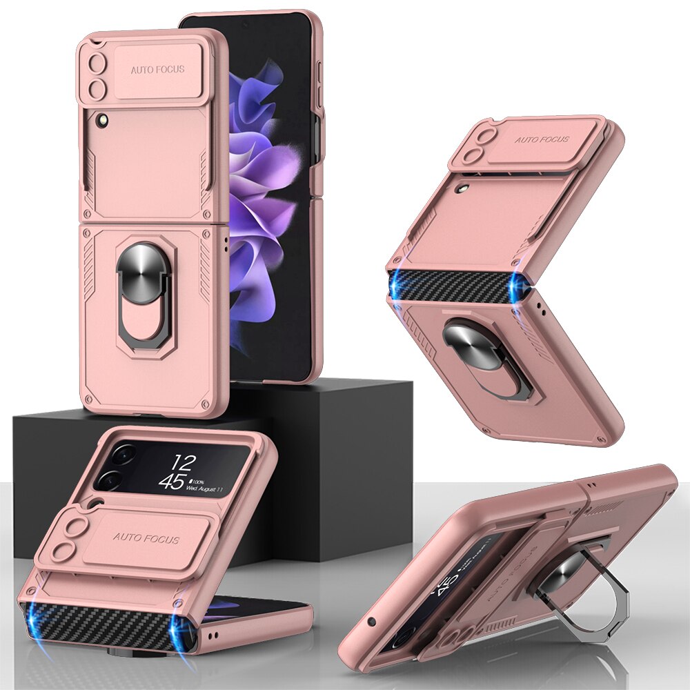 Armor Case with Camera Protection & Ring Stand For Samsung Galaxy Z Flip 4 - Galaxy Z Flip 4 Case