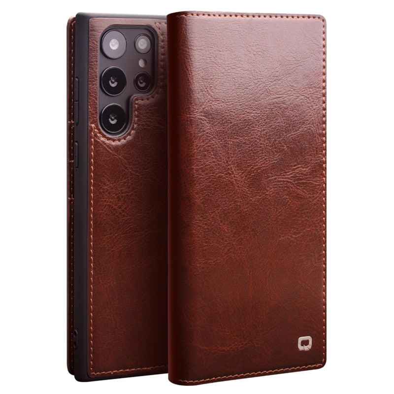 Luxury Leather Case with Card Slots for Samsung S23 Series - S23 Ultra Case
