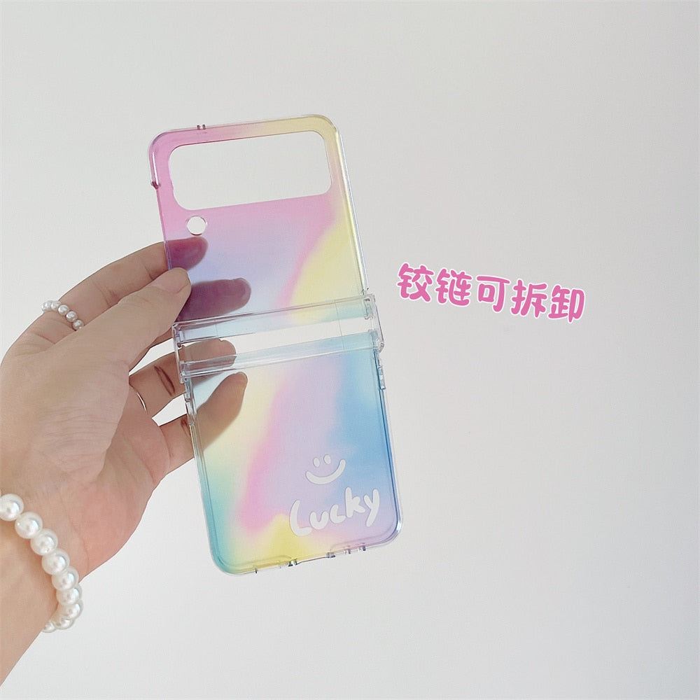 Happy Smile Clear Case  with Bracelet For Samsung Galaxy Z Flip 3 & 4