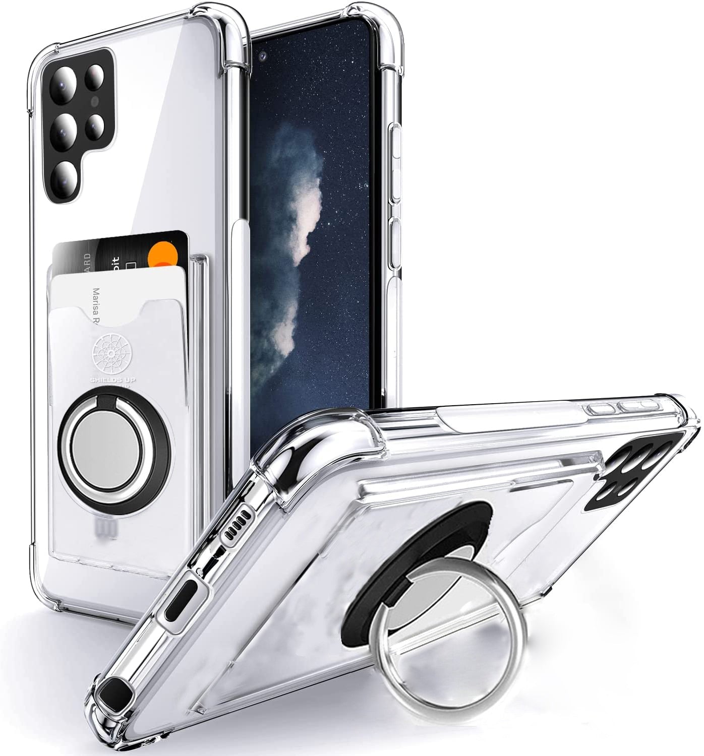 Shockproof Case with Finger Ring & Card Slot For Samsung Galaxy S23 Series - S23 Ultra Case