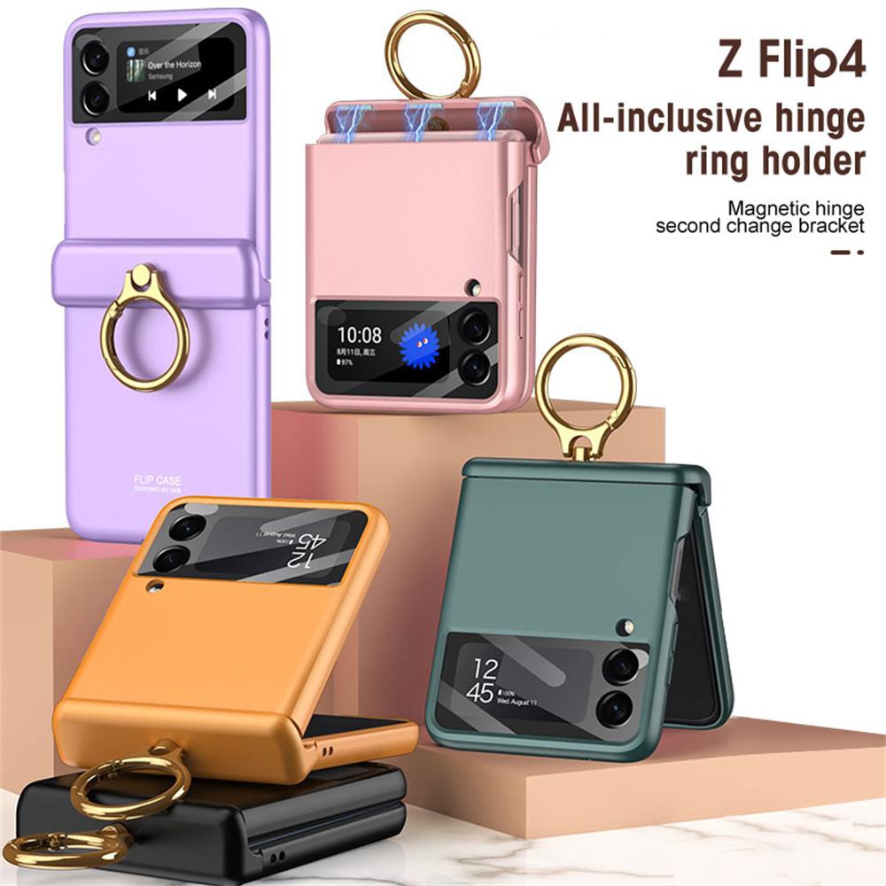 Armor Case with Ring Bracket Stand for Samsung Galaxy Z Flip 4 (Magnetic Hinge Cover) - Galaxy Z Flip 4 Case