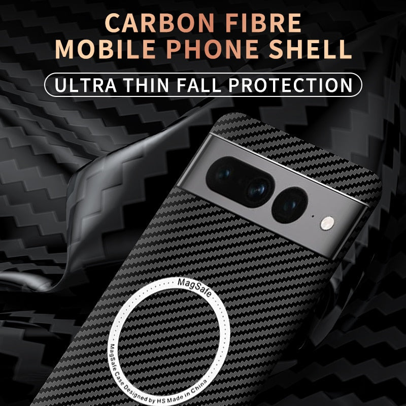 Wireless Carbon Fiber Phone Case For Google Pixel 7 - The Pixel Store