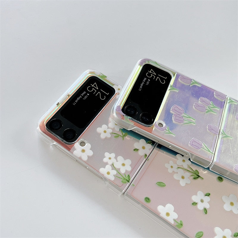 Retro Tulip Flower Case for Samsung Galaxy Z Flip 4 - Galaxy Z Flip 4 Case