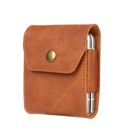 Leather Clip Holster Bag For Samsung Z Flip 4 - Galaxy Z Flip 4 Case