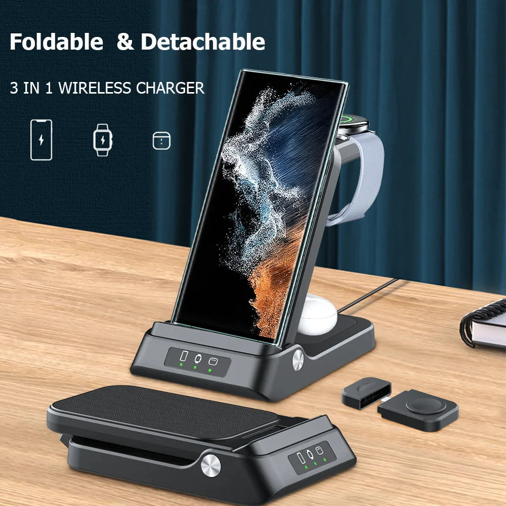 3 in 1 Foldable Wireless Charger for Samsung Galaxy S Series