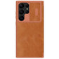Leather Flip Case with Slide Camera Protection For Samsung Galaxy S23 Series - Caubade