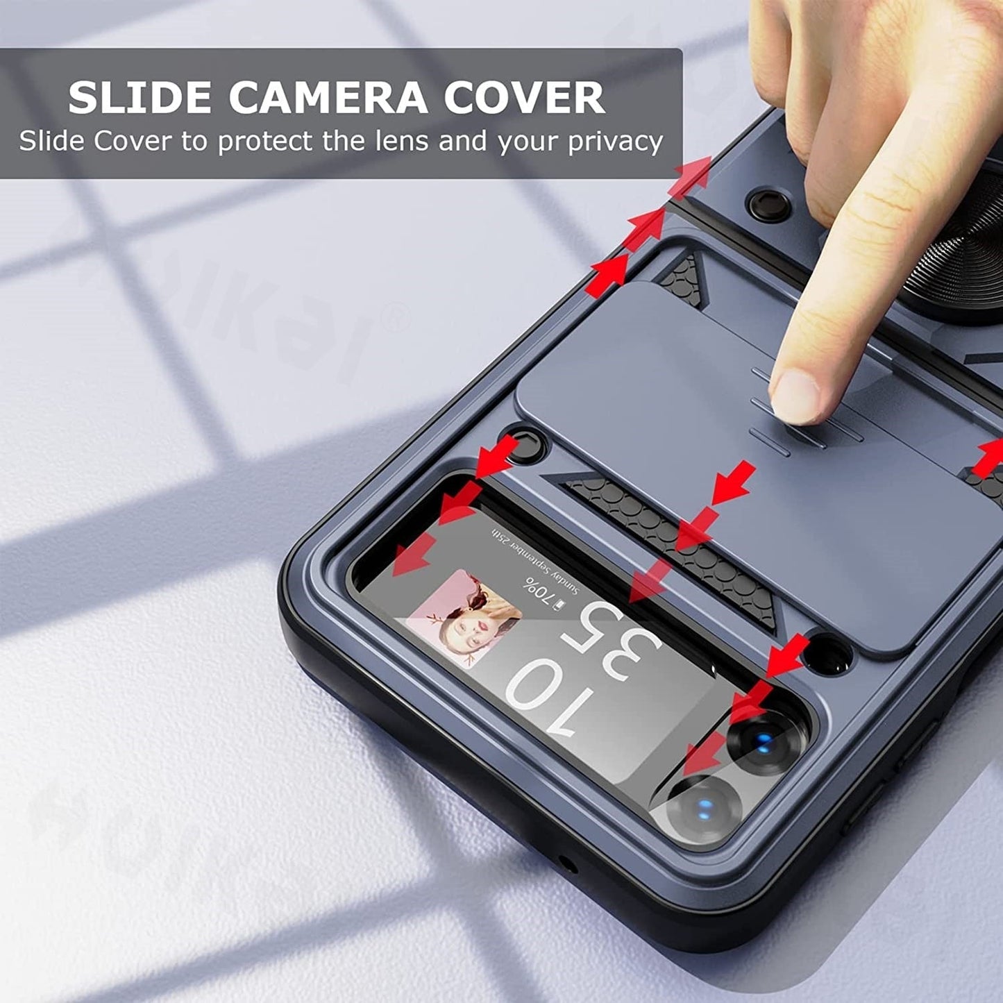 Magnetic Shockproof Case with Camera Cover For Samsung Galaxy Z Flip 4 - Galaxy Z Flip 4 Case