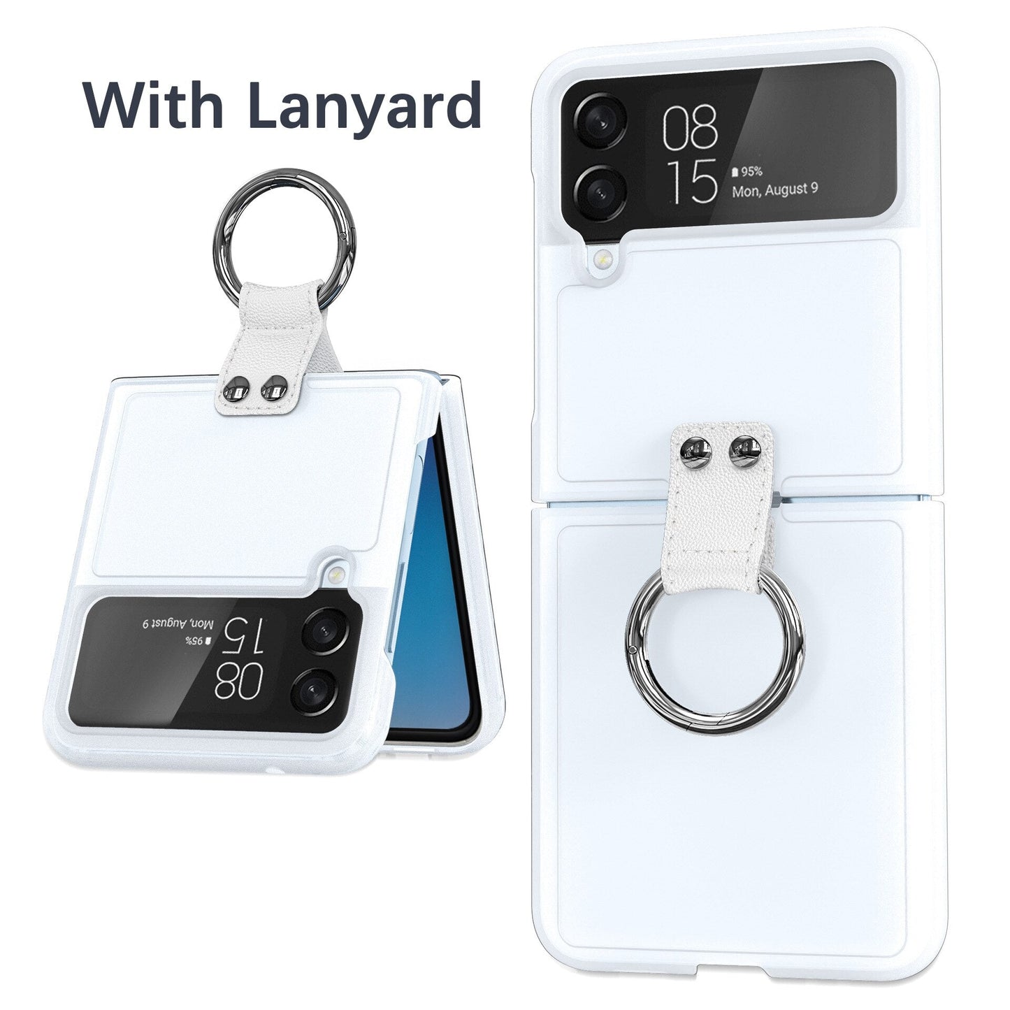 Luxury Ring Holder Case With Lanyard For Samsung Galaxy Z Flip 4 - Galaxy Z Flip 4 Case