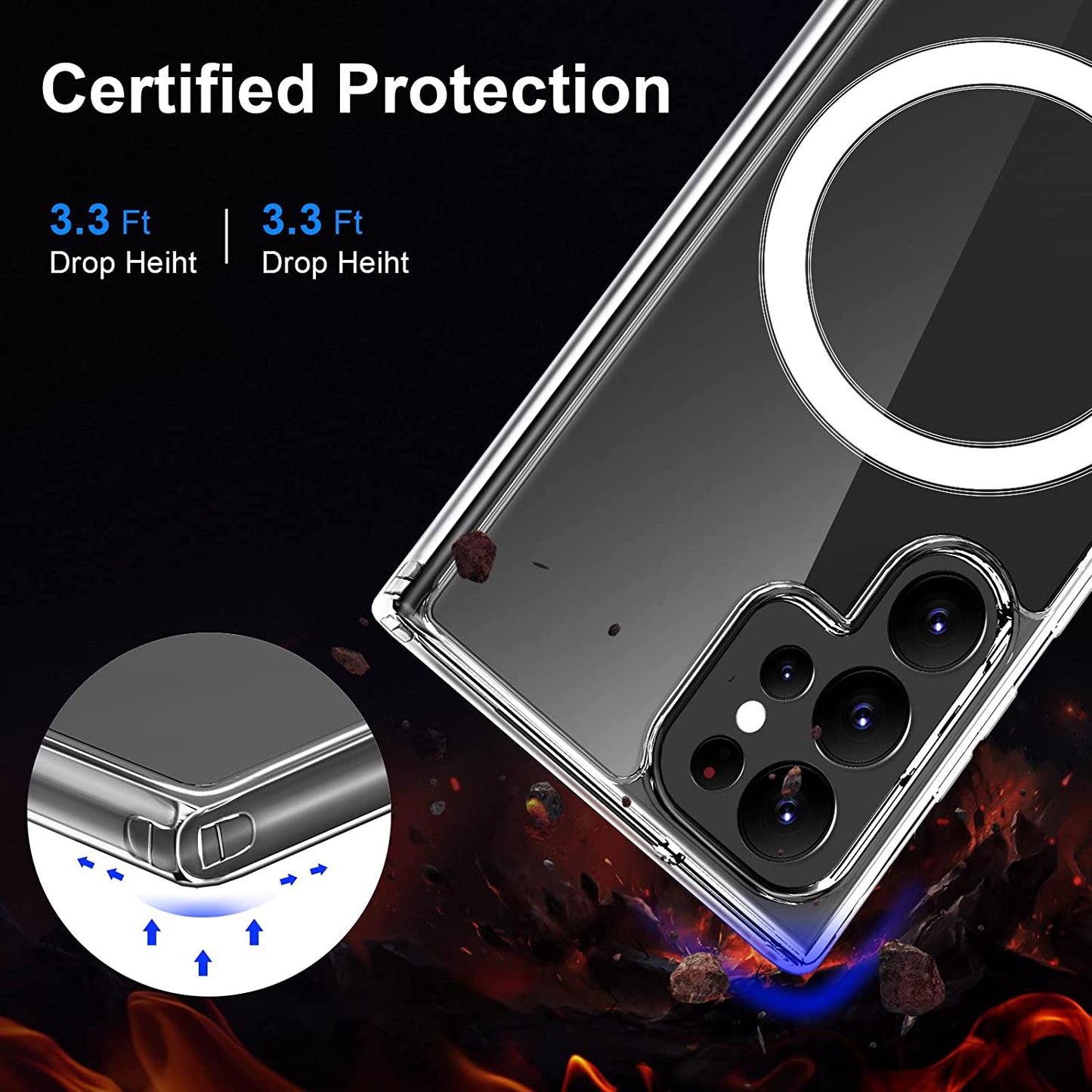 Clear Magnetic Shockproof Case for Samsung Galaxy S23 Series - Caubade