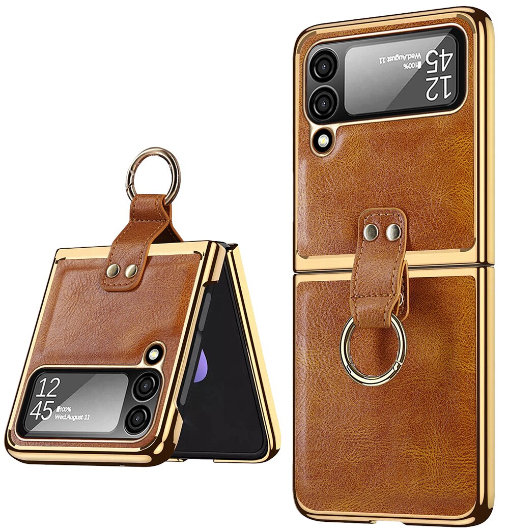 Retro Leather Case For Samsung Galaxy Z Flip 4 Flip 4 - Galaxy Z Flip 4 Case