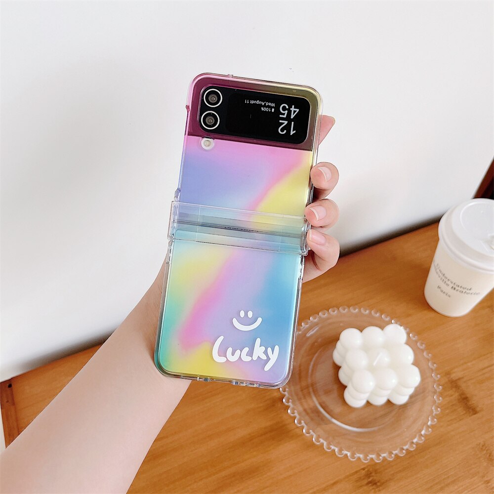 Happy Smile Clear Case  with Bracelet For Samsung Galaxy Z Flip 3 & 4