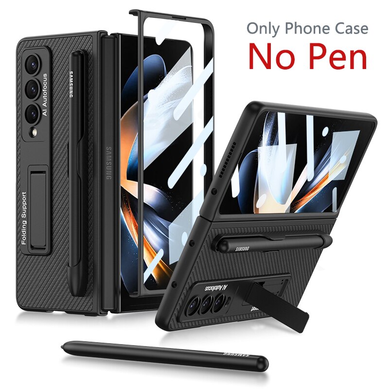 Luxury Leather Case with Pen Slot & kickstand For Galaxy Z Fold 4