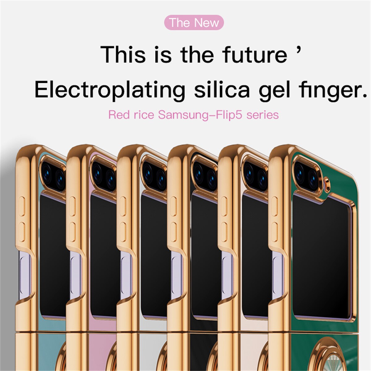 Luxury Electroplating Ring Holder Case For Samsung Galaxy Z Flip 5