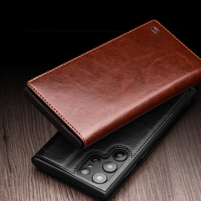 Luxury Leather Case with Card Slots for Samsung S23 Series - S23 Ultra Case