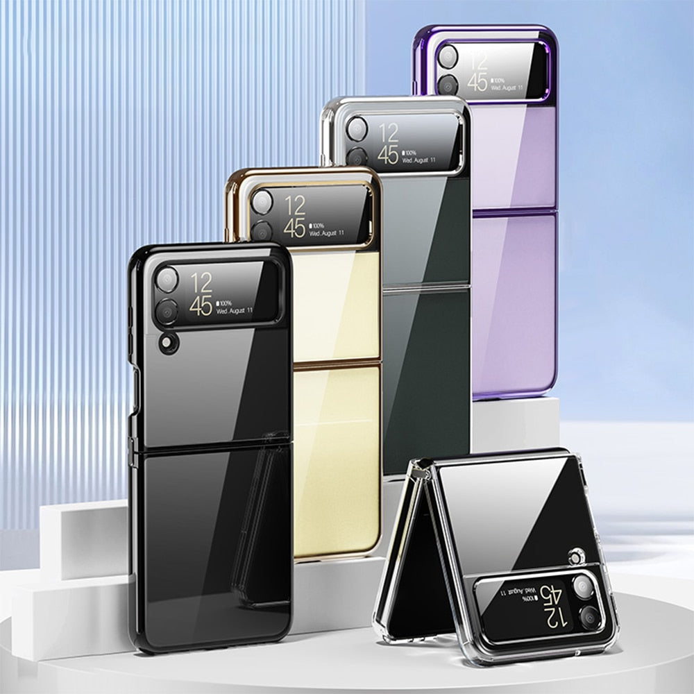 Luxury Transparent Folding Case For Samsung Galaxy Z Flip 4 - Galaxy Z Flip 4 Case