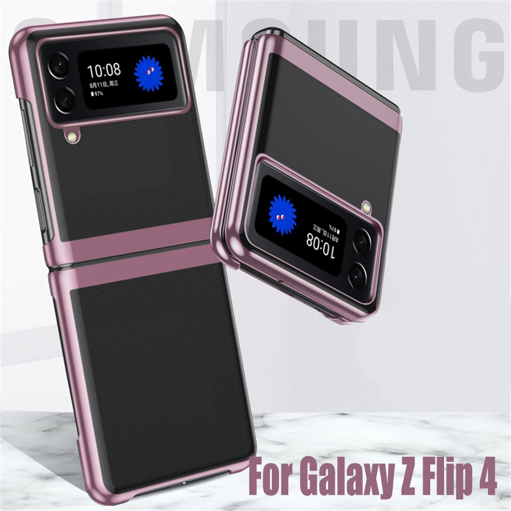 Luxury Ultra-thin Plating Transparent Case For Samsung Galaxy Z Flip 4 - Galaxy Z Flip 4 Case