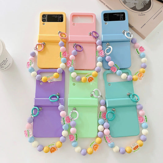 Cute Colorful Flowers Bracelet Phone Case For Samsung Galaxy Z Flip 4 - Galaxy Z Flip 4 Case