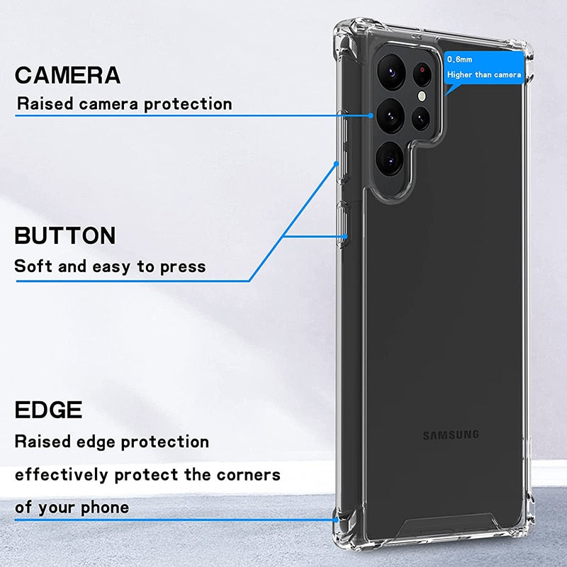 Hybrid Hard Clear Case For Samsung Galaxy S23 Series - Caubade