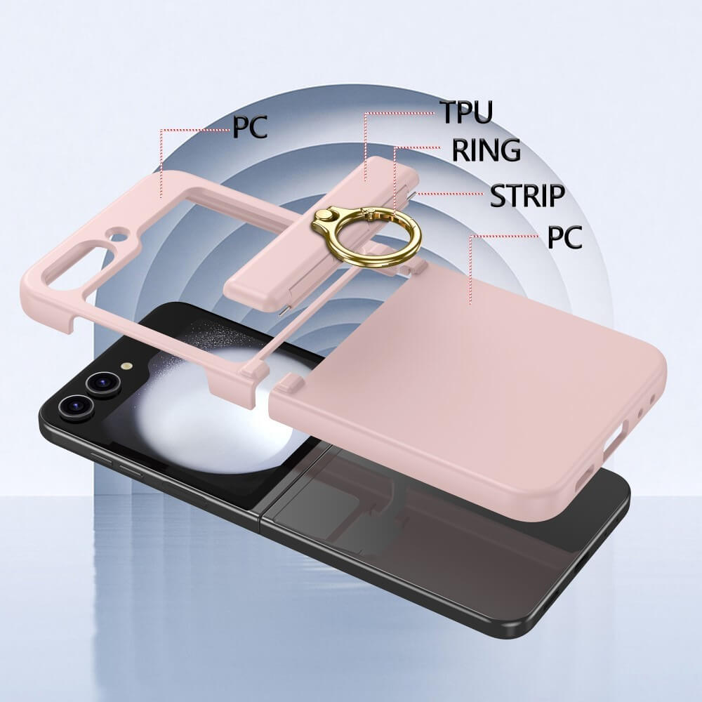 Shockproof Matte Case with Ring Holder For Samsung Galaxy Z Flip 5