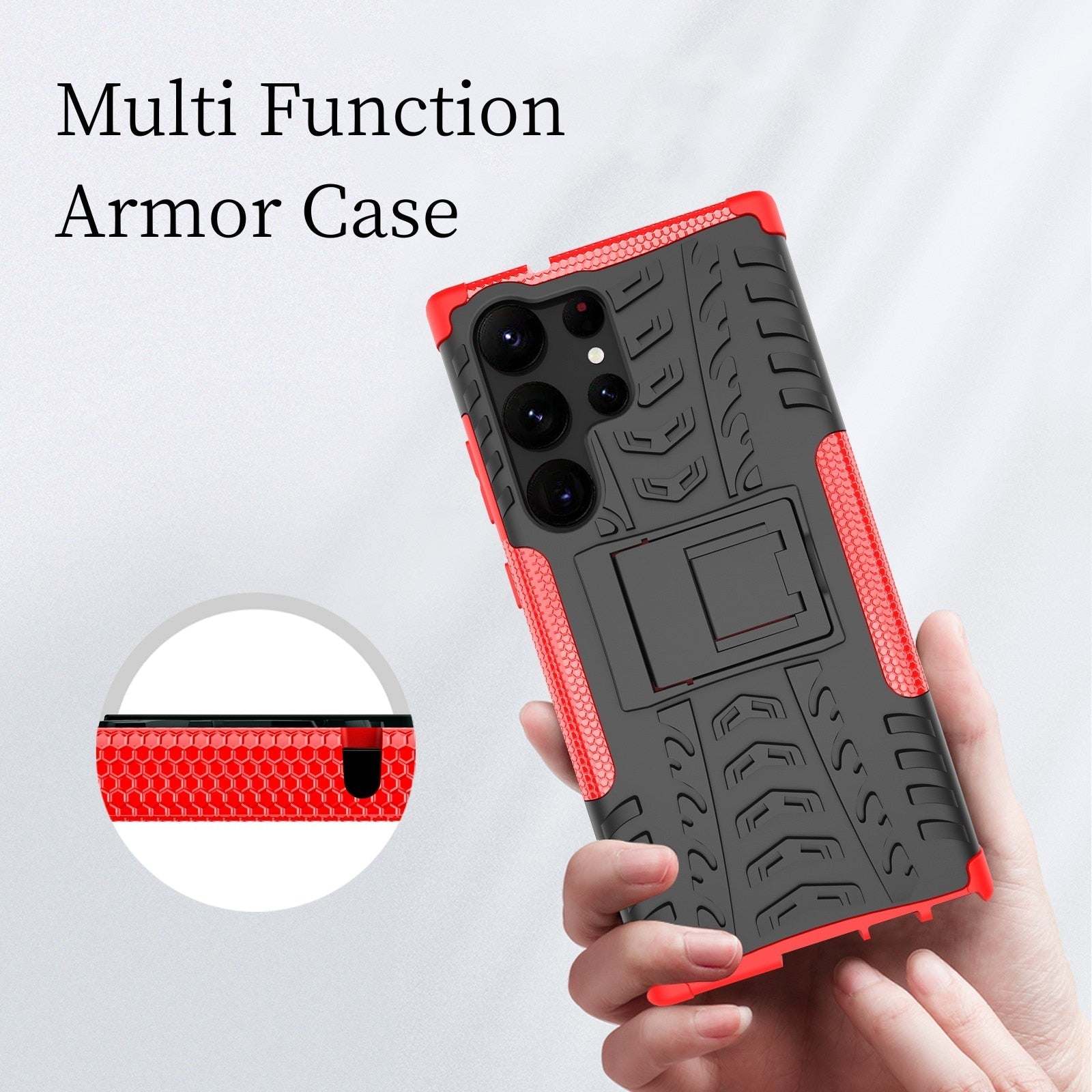 Anti-knock Bumper Armor Case with Stand For Samsung Galaxy S23 Series - S23 Ultra Case