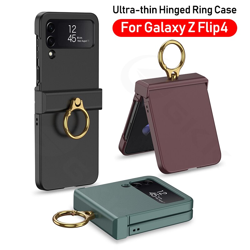 Ultra-Slim Full Protection Case with Ring Holder For Galaxy Z Flip 4 - Galaxy Z Flip 4 Case