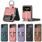 Luxury Leather Case With Finger Ring Holder For Samsung Z Flip 4 - Galaxy Z Flip 4 Case