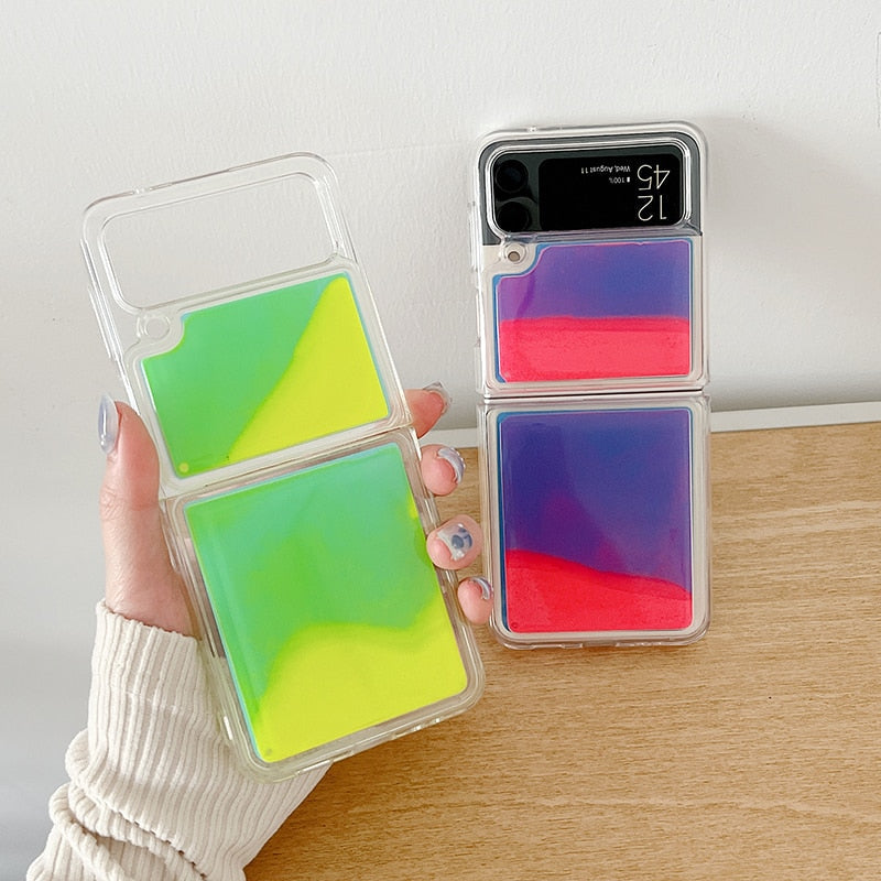 Glitter Neon Phone Case For Samsung Galaxy Z Flip 4 - Galaxy Z Flip 4 Case