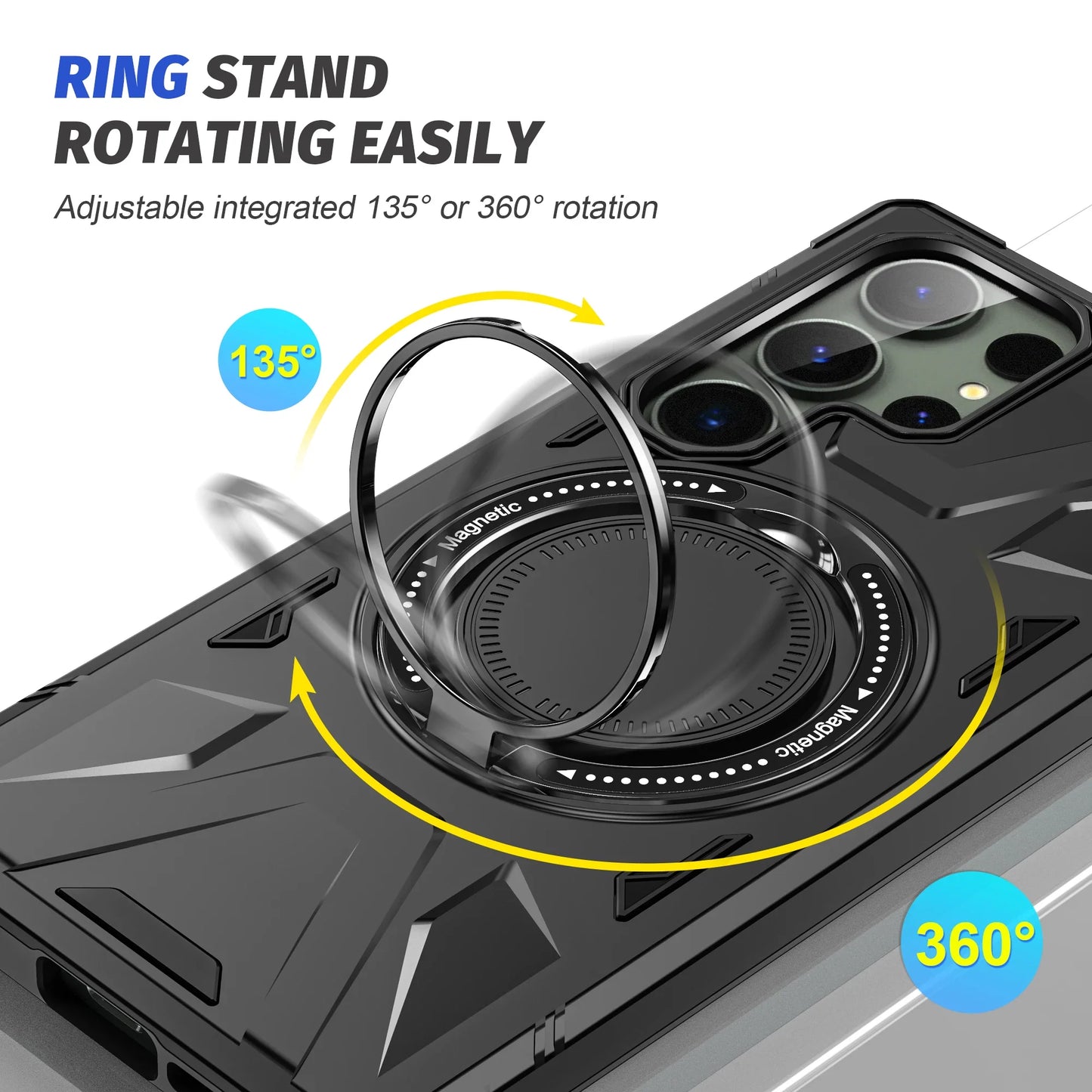 Shockproof Magnetic Ring Bracket Case For Samsung Galaxy S24 Series