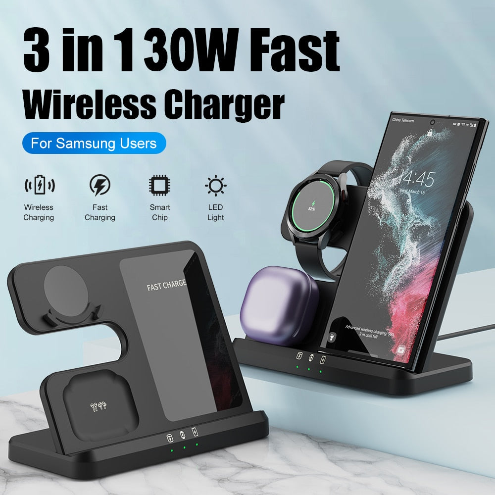 3 in 1 Wireless Charger Stand for Samsung Galaxy S23 Series - Caubade