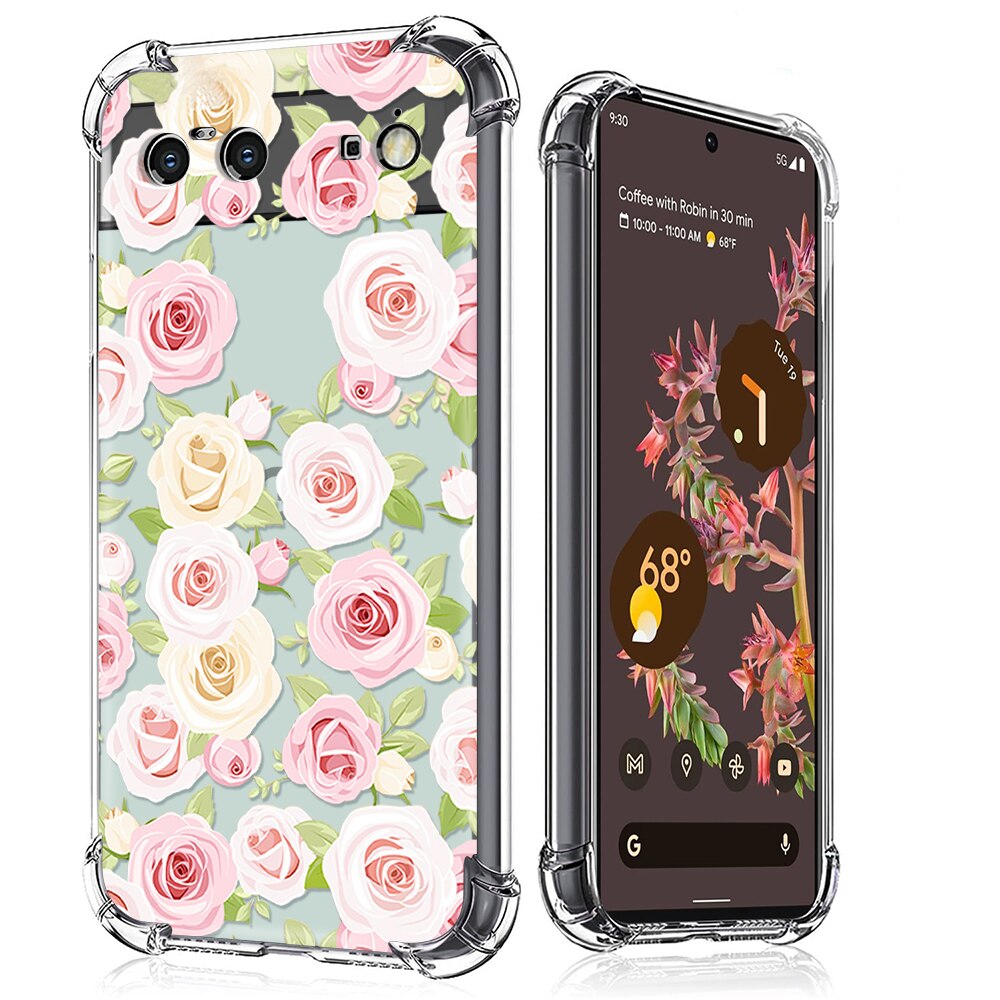 Flower Leaf Transparent Phone Case for Google Pixel 7 Pro - The Pixel Store