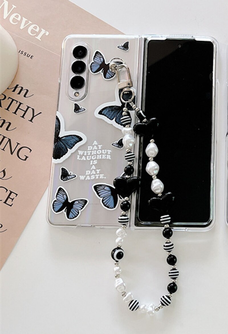 Black Butterfly Phone Stand Case for Samsung Galaxy Z Fold 4