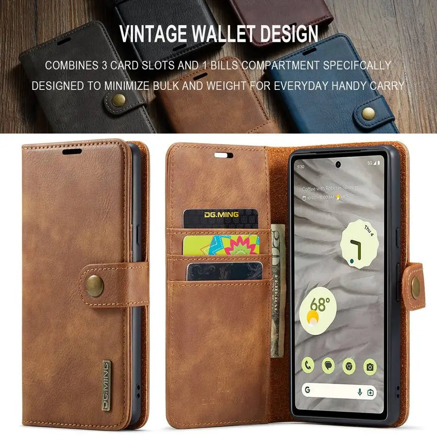 Detachable Magnetic Leather Wallet Case for Google Pixel Series