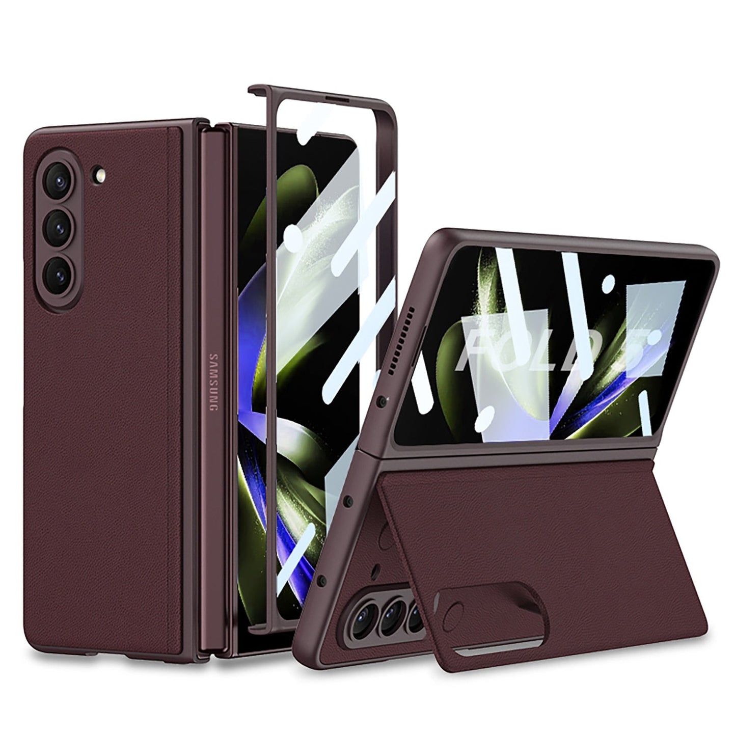 Ultra Thin Leather Case with Bracket For Samsung Galaxy Z Fold 5