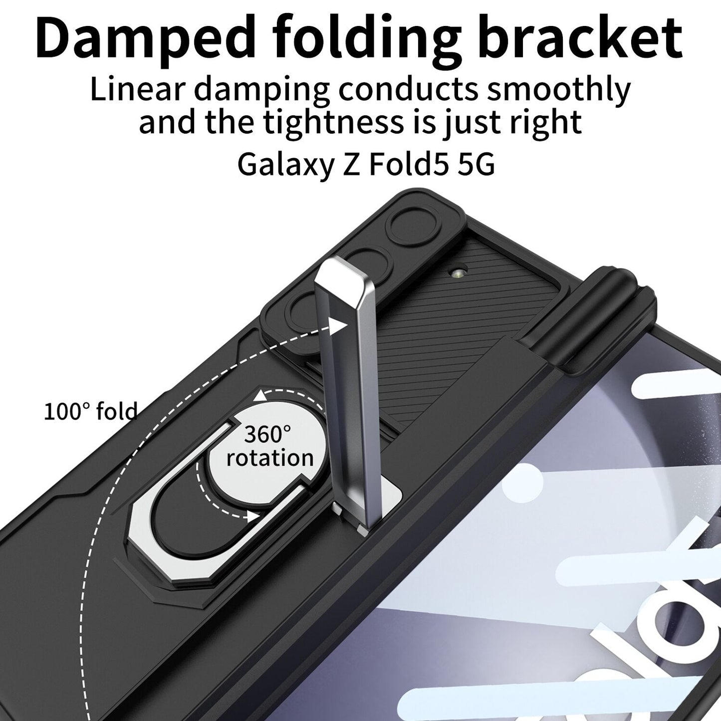 Shockproof Matte Case with Bracket & Pen Slot Holder For Samsung Galaxy Z Fold 5