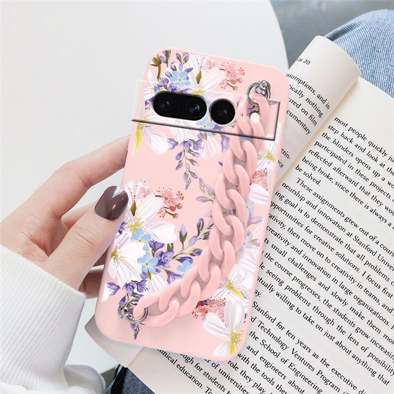 Flowers Silicone Matte Cover For Google Pixel 7 Pro - The Pixel Store