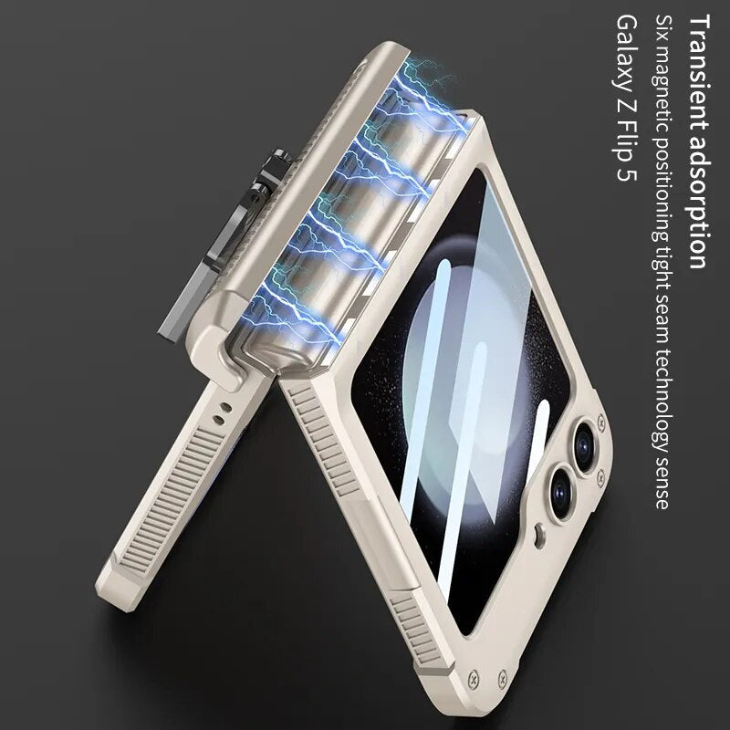Magnetic Shockproof Case with Ring Holder For Galaxy Z Flip 5