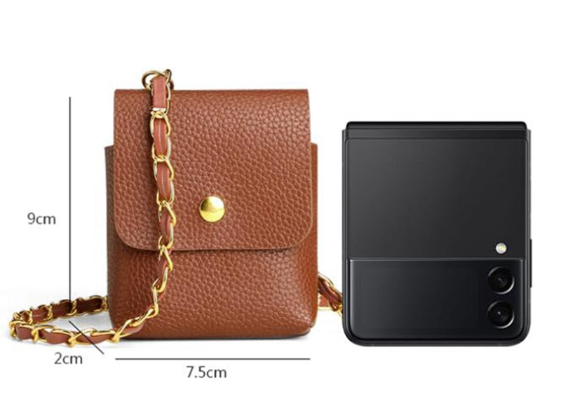 Crossbody Leather Mini Phone Bag For Samsung Galaxy Z Flip 4 - Galaxy Z Flip 4 Case