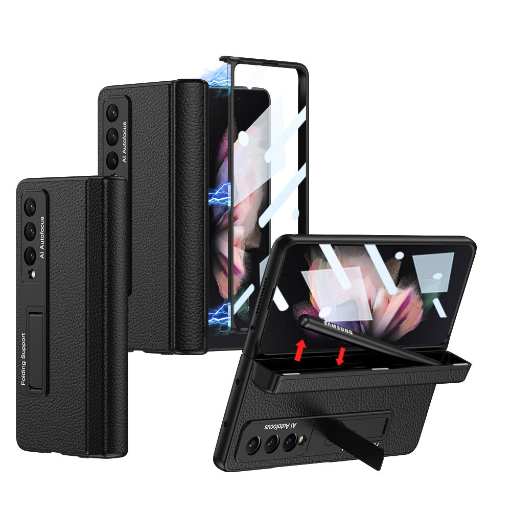 Magnetic Case with Kickstand & Pen Holder For Samsung Galaxy Z Fold 4