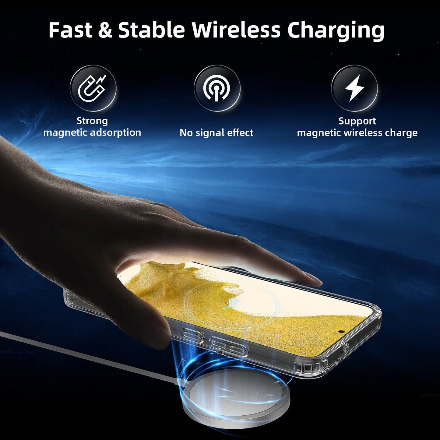 Transparent Magnetic Wireless Charging Case For Samsung S23 Series - S23 Ultra Case